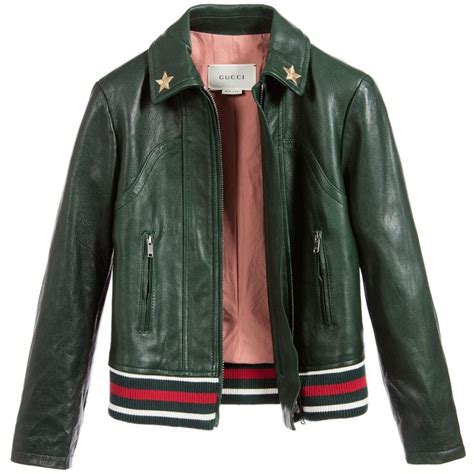 gucci bottle green leather jacket|Gucci leather jacket vintage.